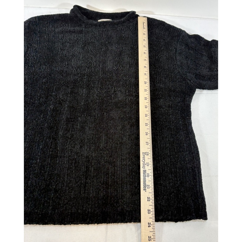 Vintage Northern Reflections Black Sweater Size M Velvet Velour Acrylic Soft Y2K - Picture 6 of 7